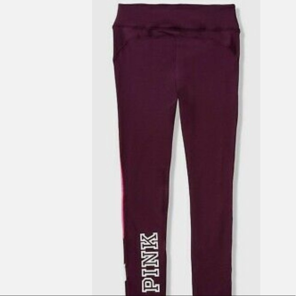 Victoria's Secret Pink Cozy Fleece Lined Leggings Luscious Plum Hot Pink XS - Picture 8 of 9